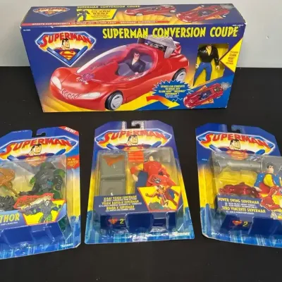 Superman Conversion Coupe With Lex Luther, X-Ray Vision And Power Swing Superman Figures