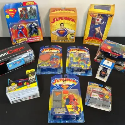 Superman Collectibles – Action Figures, Clark Kent Resin Bust, Supergirl, Watch & Hot Wheels Monster