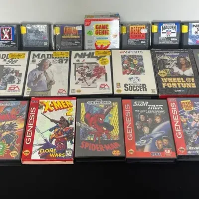 22 Sega Genesis Games Marvel X-Men Spider-Man Star Trek Sonic Sports Game Genie