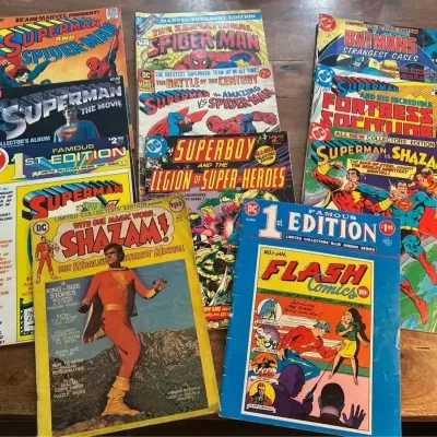 DC And Marvel Comics, Oversized Comic Books, Superman, Spider-Man, Shazam, 1st Edition Flash & More