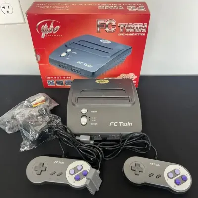 Yobo FC Twin 2-in-1 NES SNES Console Bundle Box 2 Controllers AC AV