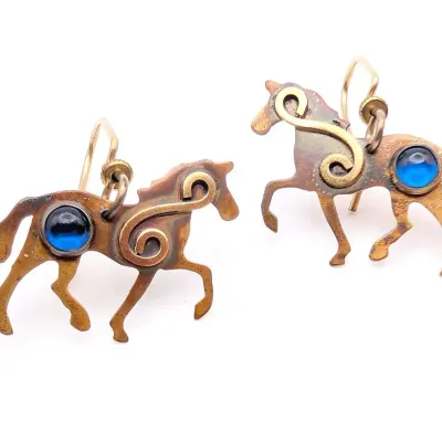 Sale Photo Thumbnail #42: Serendip Designs Sterling Silver Horse Dangle Earrings