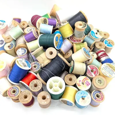 Sale Photo Thumbnail #156: 80+ Spools of Sewing Thread | Most Are Wooden Spools