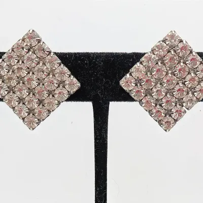 Sale Photo Thumbnail #29: Ellen Designs Diamond Shaped Rhinestone Clip On Earrings