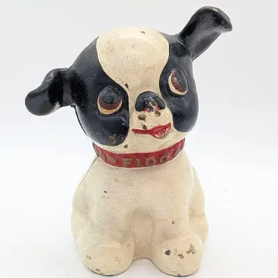 Sale Photo Thumbnail #282: Antique Cast Iron Fido Dog Piggy Bank