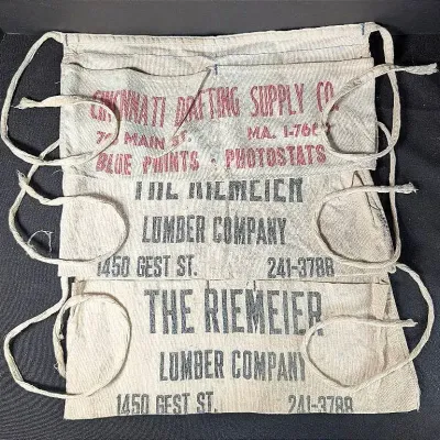 Sale Photo Thumbnail #289: Three Vintage Hardware Aprons from Cincinnati Businesses