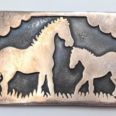 Sale Photo Thumbnail #27: Sterling Mare and Foal Horse Brooch