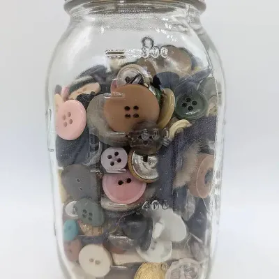 Sale Photo Thumbnail #159: Mason Jar Full of Vintage Buttons