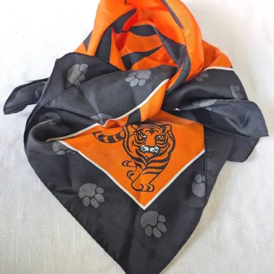 Sale Photo Thumbnail #255: Vintage Silk Bengal Tiger Scarf Designed for Princeton University Class of 1961