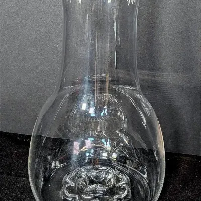 Sale Photo Thumbnail #151: Orrefors Sweden Clear Crystal Fora Flower Vase with Flower Pattern in Bottom