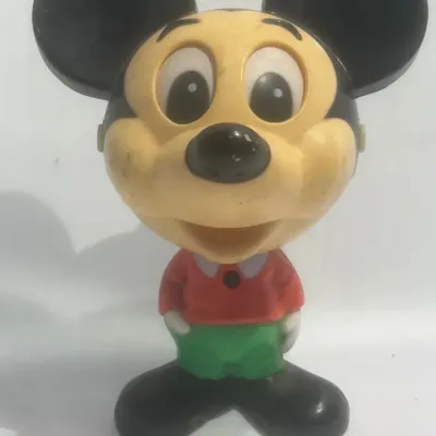 Sale Photo Thumbnail #333: Vintage Mickey Mouse Wind-Up Musical Toy Figure – Moving Animated Disney Collectible
