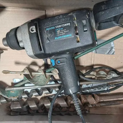 Sale Photo Thumbnail #291: Craftsman 1/2" Electric Drill with Auger Bits