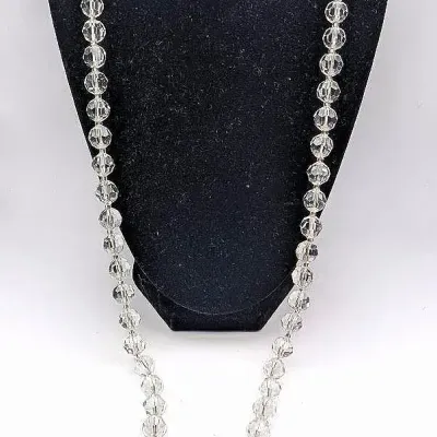Sale Photo Thumbnail #108: Vintage Clear Glass Beaded Necklace