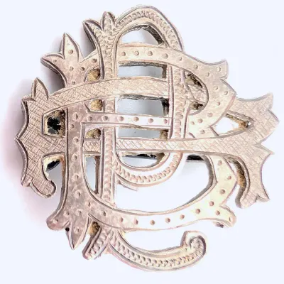Sale Photo Thumbnail #119: Antique Silver Monogram Brooch J.A. Co.