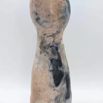 Sale Photo Thumbnail #273: Tall Marbled Pottery Figure Sculpture
