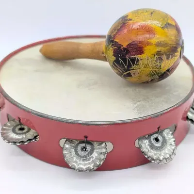 Sale Photo Thumbnail #243: Vintage Tambourine and Maraca