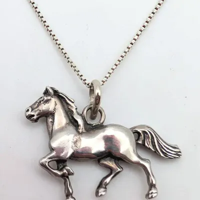 Sale Photo Thumbnail #62: Glenn Sandoval Sterling Horse Pendant on Sterling Silver Italy Chain