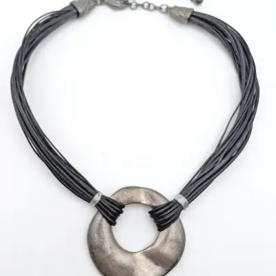 Sale Photo Thumbnail #70: Chico's Contemporary Corded and Metal Necklace