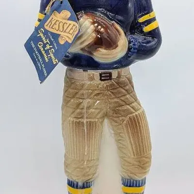 Sale Photo Thumbnail #150: 1960 Limited Edition Kessler Football Player Blended Whiskey Decanter 