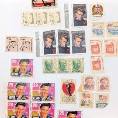 Sale Photo Thumbnail #309: Misc. US Postage Stamps | Elvis | James Dean | Buffalo Bill | Hugo Black | Andrew Jackson