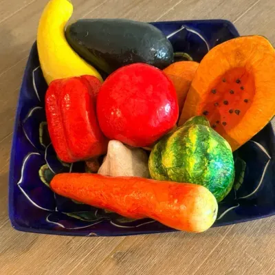 Square Decorative Bowl With Fruit