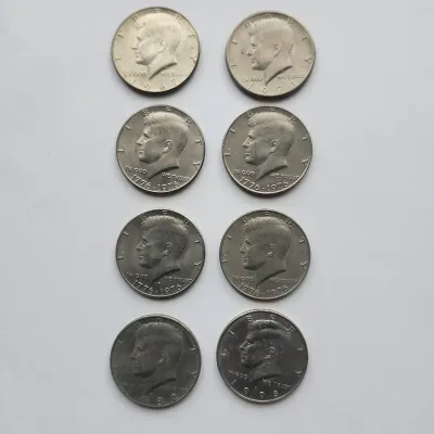 Total of 8 Coins - Four - 1776-1976 Bicentennial Half Dollar Coins
1967
1971
1982
1998