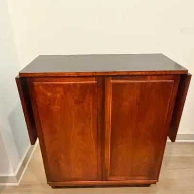 Wood Cabinet With Foldable Side Wings