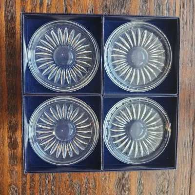 Gorham Crystal Coaster Set