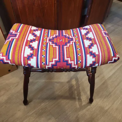 Indian Themed Foot Stool And Pillows