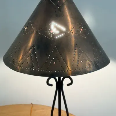 Copper Shade Iron Scroll Lamp