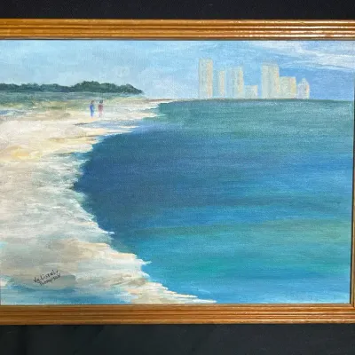 “Beach Walk” Original Acrylic by Virginia Lisenby Thompson – Alabama Artist