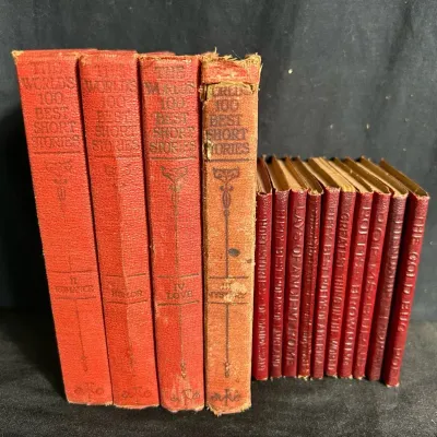 14 Vintage Red-Bound Literary Books – Short Stories & Little Leather Library