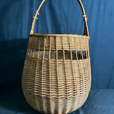 Large European-Style Willow Gathering Basket