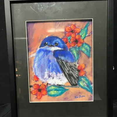 Oil Pastel Bird Painting By Susan Boyles