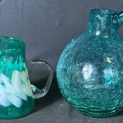 Vintage Teal Glassware 