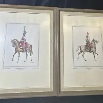 Framed Military Equestrian Prints By Wolfgang Tritt