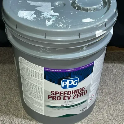 PPG Speedhide Pro-EV Zero Interior Eggshell Paint – High Hide White – 5 Gallon
