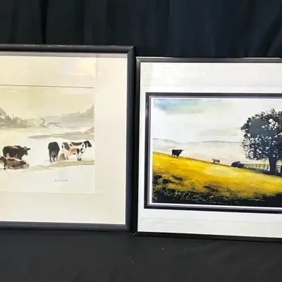 Framed Cow Wall Art