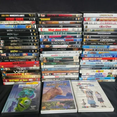 71-Piece Mixed DVD Movie Collection – Harry Potter, LOTR, Disney & More