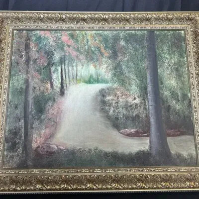 Fall Scene Framed Canvas Painting 