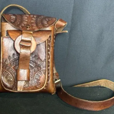 Hand Tooled Leather Crossbody Bag