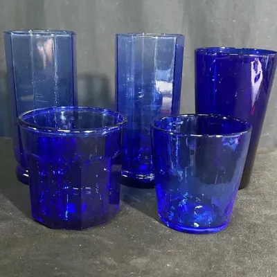 Cobalt Blue Drinking Glasses – Set of 5