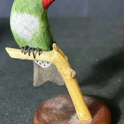 Hand Carved And Painted Wooden Hummingbird #14