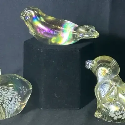 Iridescent Glass Art Animal Figurines