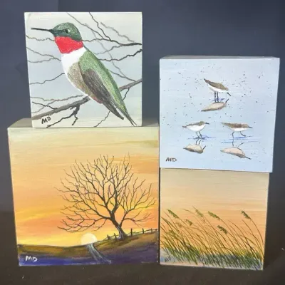 Michael Davis Fine Art Painted Wooden Blocks