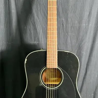 Fender DG-8S Black Dreadnought Acoustic Guitar – Solid Spruce Top