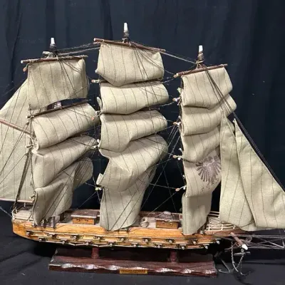 Mid Century Wooden Model Of 18th Century Spanish Naval Warship