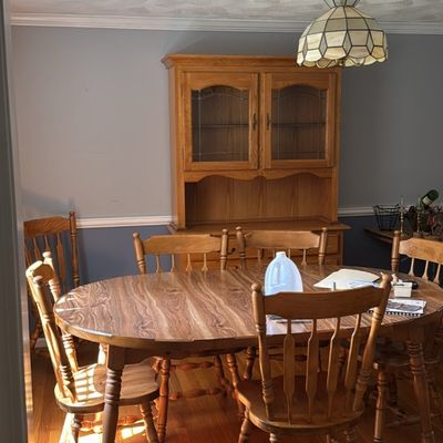 Sale Photo Thumbnail #15: Oak table, 6 chairs and hutch 