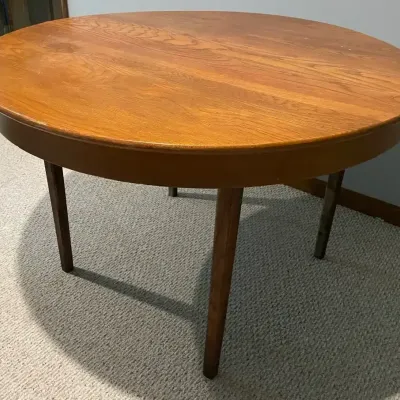 Antique Oak Card Table w/ Folding Legs