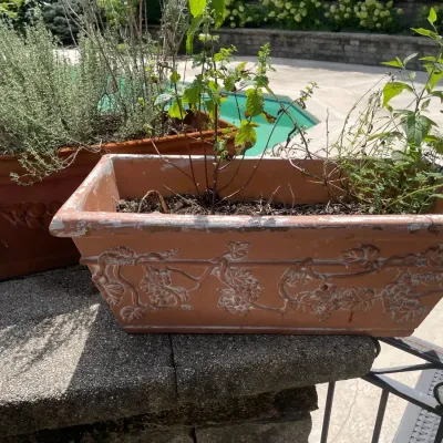 Two Oblong Foam Planters